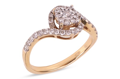 Lot 142 - A diamond cluster ring, illusion-set with a...
