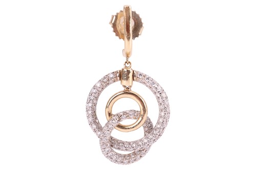 Lot 115 - A single diamond-set drop earring, featuring...