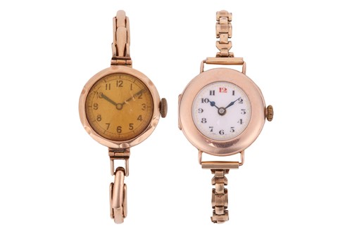 Lot 177 - Two Dress Watches; The first in 9ct gold, with...