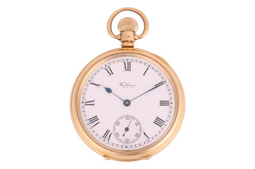 Lot 251 - Waltham – 18ct Gold Open Face Pocket Watch...