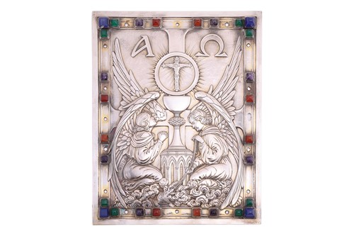 Lot 275 - Omar Ramsden - An Arts & Crafts gem-set silver...