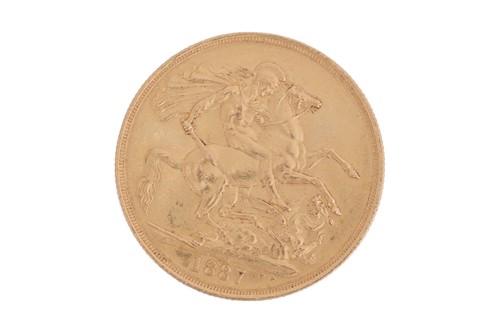 Lot 195 - An 1887 Queen Victoria double sovereign, 16.0...