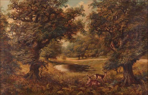Lot 97 - James Isiah Lewis (British, 1860 - 1934) Deer...