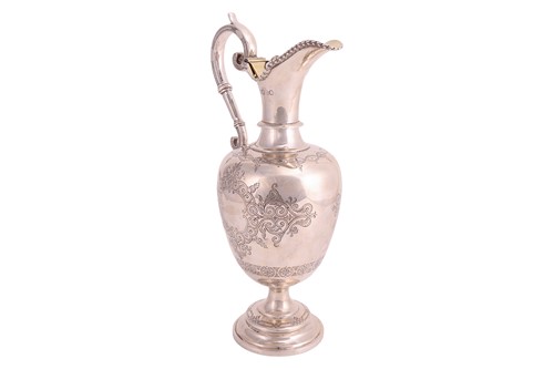 Lot 347 - A Victorian silver gilt ewer, London 1859 by...