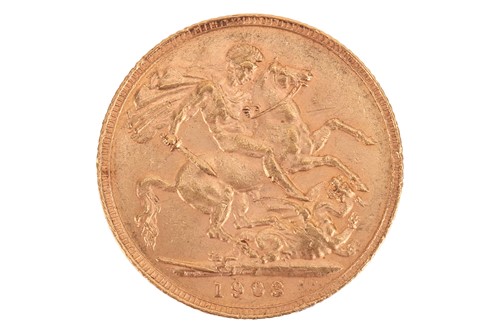 Lot 223 - A 1903 Edward VII full sovereign, 8.0 grams.