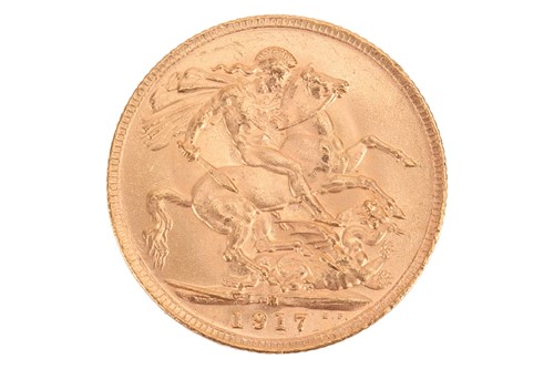 Lot 270 - A 1917 George V full sovereign, Melbourne mint,...