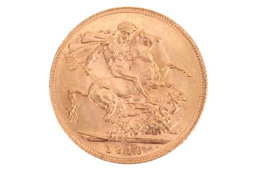 Lot 224 - A 1919 George V full sovereign, Perth mint,...