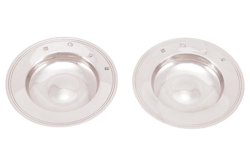 Lot 269 - Asprey - a pair of silver Armada dishes,...