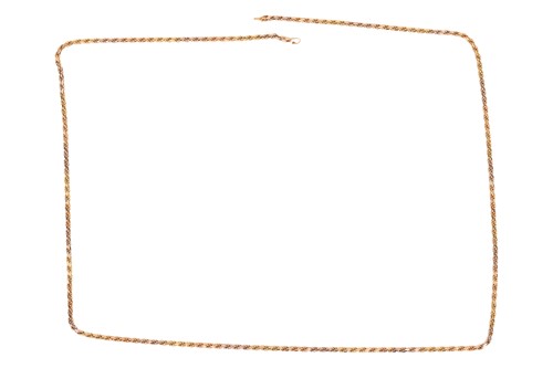 Lot 164 - An 18ct rope twist chain necklace, alternating...