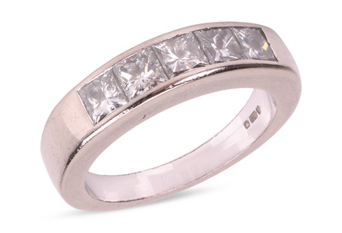 Lot 180 - A diamond half eternity ring, comprising five...