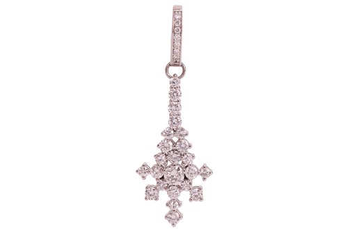 Lot 116 - An 18ct diamond-set pendant in the form of a...