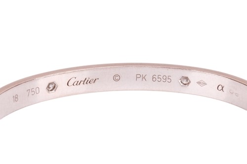 Lot 195 - Cartier - A 'LOVE' bangle in 18ct white gold...