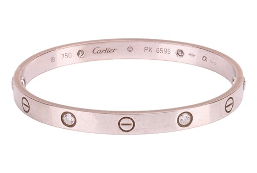 Lot 195 - Cartier - A 'LOVE' bangle in 18ct white gold...
