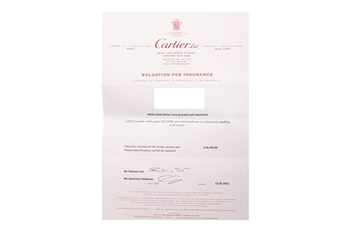 Lot 195 - Cartier - A 'LOVE' bangle in 18ct white gold...