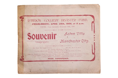 Lot 91 - A rare 1908 football programme, Aston Villa v...