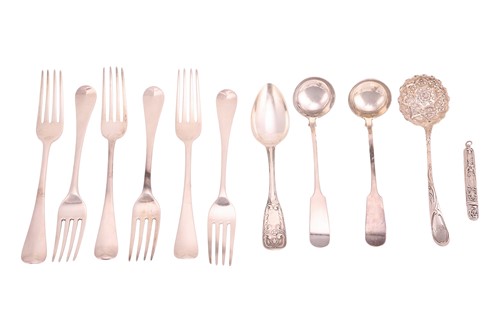 Lot 311 - A collection of silver items; to include six...