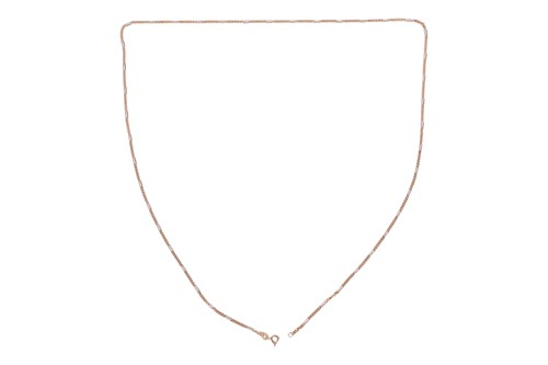 Lot 162 - A two-tone Figaro link necklace, completed...