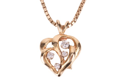 Lot 91 - A diamond-set pendant on chain, the pendant of...