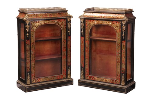 Lot 22 - A pair of 19th-century ebonised and boullework...