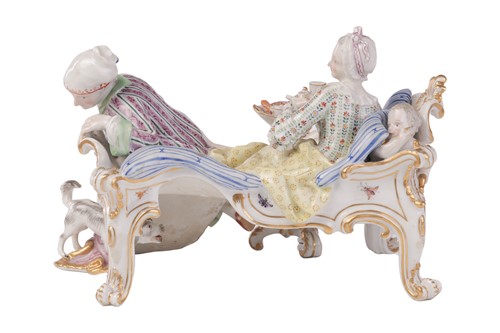 Lot 37 - A Meissen porcelain figure group of the...