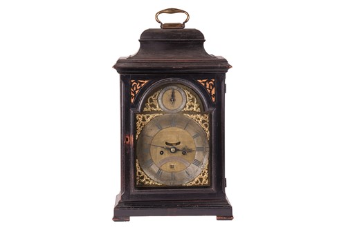 Lot 74 - A George III ebonised bracket clock, the brass...