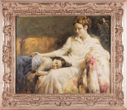 Lot 117 - Pino Daeni (Italian 1939 - 2010) Mother and...
