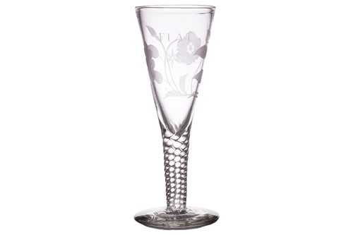 Lot 63 - A large Jacobite revival conical-shaped wine...
