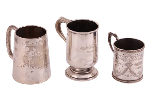 Lot 268 - Three silver christening cups; to include a...