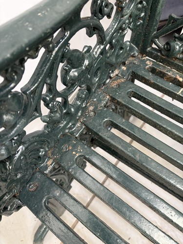 Lot 1 - A Coalbrookdale style green-painted cast iron...