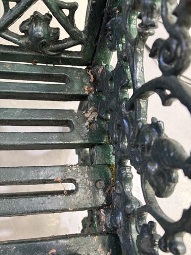 Lot 1 - A Coalbrookdale style green-painted cast iron...