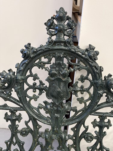 Lot 1 - A Coalbrookdale style green-painted cast iron...