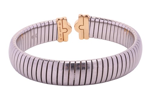 Lot 189 - Bulgari - A diamond-set tubogas open bangle,...