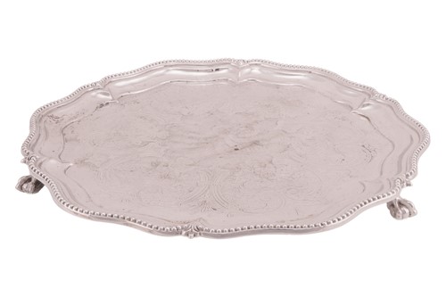 Lot 263 - A large presentation silver salver, Sheffield...