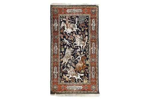 Lot 28 - A late 20th century Persian silk pictorial...