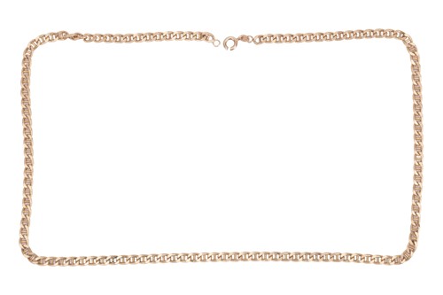 Lot 100 - An anchor link chain in 9ct yellow gold,...