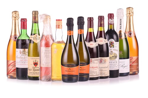 Lot 112 - Twelve bottles of assorted wine, spirits and...