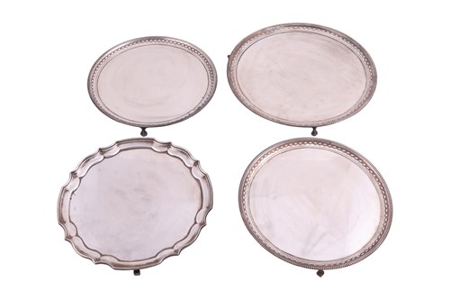 Lot 210 - Four Mappin & Webb silver-plated salvers,...