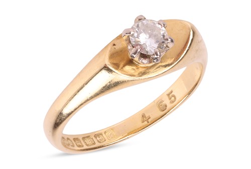 Lot 77 - A modernist diamond solitaire ring, featuring...