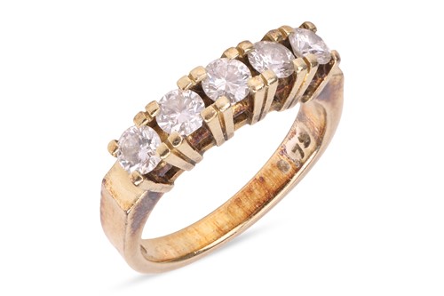 Lot 110 - A diamond half-eternity ring, featuring five...