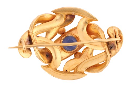 Lot 7 - A Victorian mourning brooch, in a 'woven'...