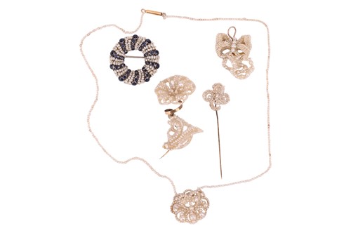 Lot 3 - A collection of 19th Century seed pearl...