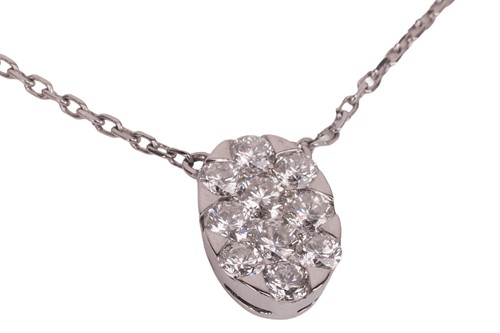 Lot 172 - A diamond-set pendant on chain, featuring an...
