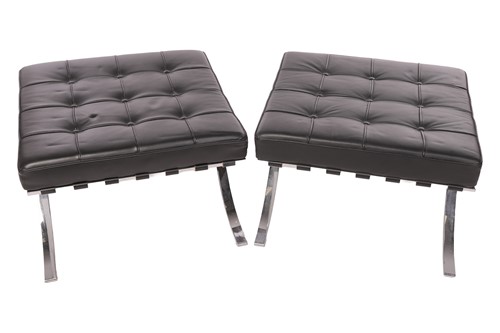 Lot 59 - A pair of Barcelona-style chairs, after Mies...