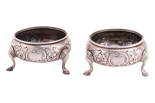 Lot 241 - A pair of George III silver salt cellars,...