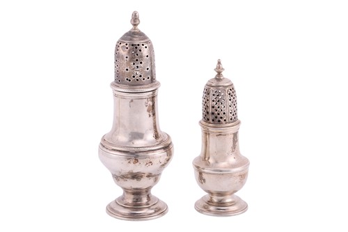 Lot 270 - Two George III silver sugar casters, both by...