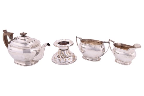Lot 250 - A silver three-piece tea service, Sheffield...