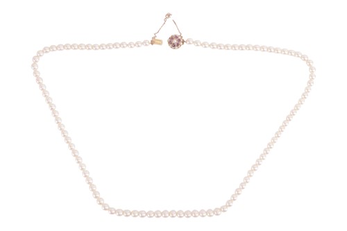 Lot 98 - A cultured pearl necklace, the necklace...