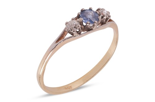 Lot 12 - A sapphire and diamond set ring, featuring a...