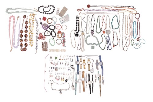 Lot 131 - A large quantity of beaded jewellery, costume...