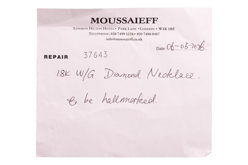 Lot 197 - Moussaieff - A diamond necklace, with an...